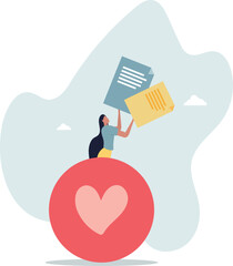 Positive affirmations as love letter from romantic affair.life and employment of people.