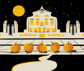 halloween pumpkin on a house