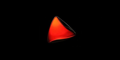Fototapeta premium Minimal Red & Black Contrast concept. Abstract orange triangular shape on a black background.