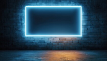 Electric Nightclub Neon Sign: Retro Light Signboard With Neon Effect On Dark Blue Background, Evoking 80s Techno Vibes