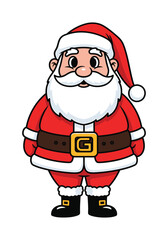 Vector art of cartoon santa claus standing for christmas theme