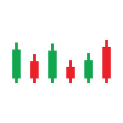 Financial candlestick chart representing stock market trends growth and decline vector