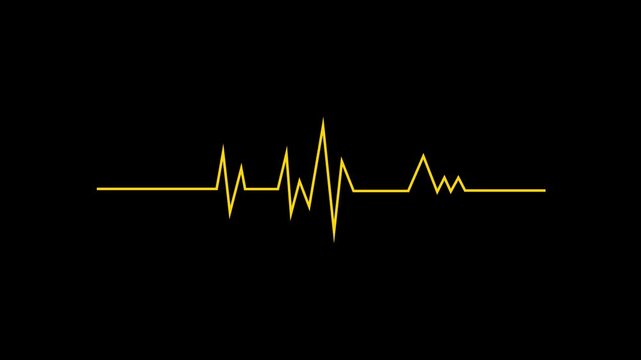 Cardiogram heartbeat pulse animation. Seamless ekg, ecg motion. Electrocardiogram (ECG) heartbeat line. Heart rate monitor video.