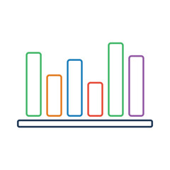 Colorful bar chart illustrating business growth and financial data trends vector