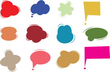 Set of colorful speech bubbles