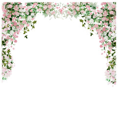 a Frame Decorative of Flower wedding PNG