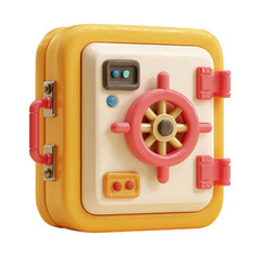 3D Safe Box Icon with Finance Concept, Secure Investment, and Isolated.