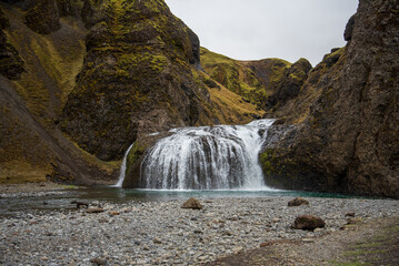 Stjornafoss waterfall in southern Iceland.