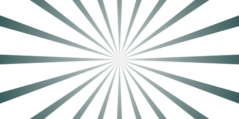 Cool Teal Sunburst Rays Background with Fading Gradient Effect on White Backdrop vector illustration