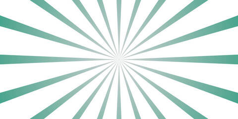 Obraz premium Teal sunburst radial background with gradient lines emanating from the center on a white background vector