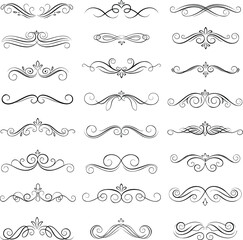 Fototapeta premium Ornamental Divider and Swirl Border Collection — Elegant Vintage Flourish Vector Set