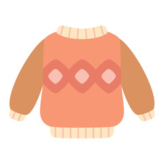 knitted sweater isolated, flat style