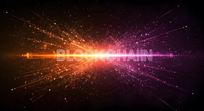 Digital Blockchain Technology Exploding into a Network of Futuristic Data Streams