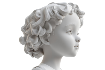 Statue of a woman on a transparent background. 3d rendering
