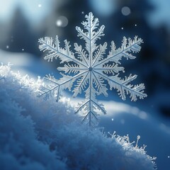 snowflake on a blue background