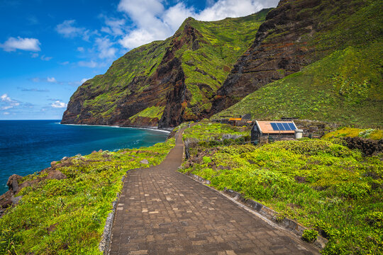 Amazing seaside view with high cliffs, Achadas da Cruz, Madeira
