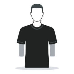 Blank Black T-Shirt Front View Vector &ndash; Man Wearing Basic Tee