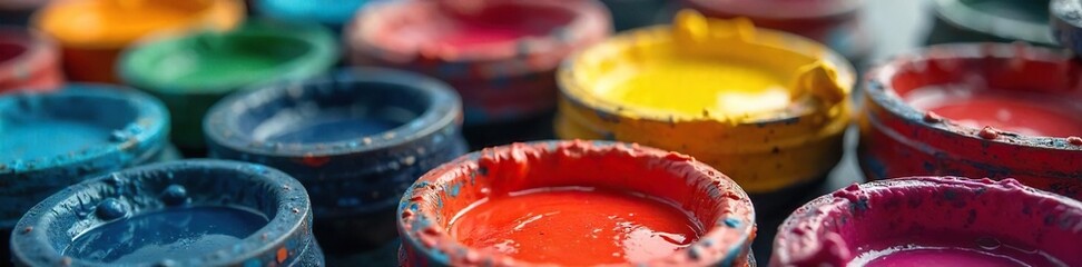 Vibrant Paintbrushes and Swirling Colors Artistic Inspiration for Creative Projects