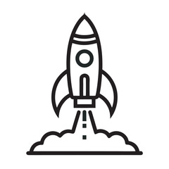 Booster and Rocket icon outline vector icon