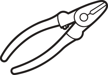 Pliers Tool Outline Vector Design