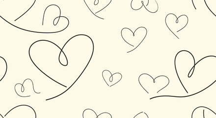 Simple hand drawn hearts on a soft cream background.