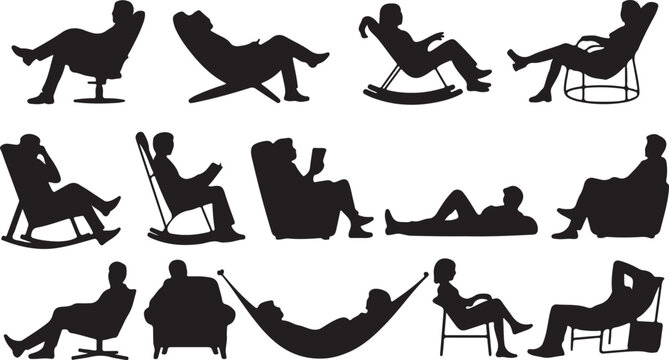 People Relaxing Silhouettes Leisure and Comfort
