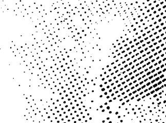 abstract halftone dot texture overlay with black and white gradient corner background for grunge vector retro graphic design