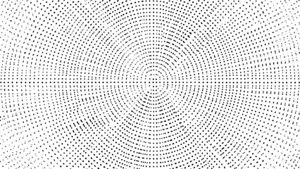circular halftone dot pattern vector with radial gradient grunge background and spotted concentric fading effect for vintage design