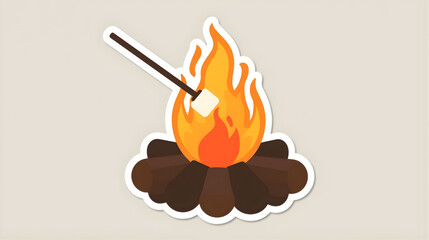 Campfire with Marshmallow Roasting, Cozy Outdoor Fun