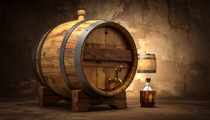 Homemade alcoholic beverages wine barrel for fermentation
2