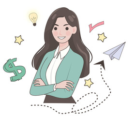 business woman with money