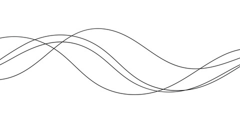 simple four wavy line design vector for banner poster background. © kowsar