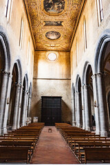 Interiors of the church San Pietro a Majella, built in the early 14th century and named for Pietro Angeleri da Morone who became Pope Celestine V in 1294. Naples