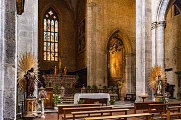 Interiors of the church San Pietro a Majella, built in the early 14th century and named for Pietro Angeleri da Morone who became Pope Celestine V in 1294. Naples