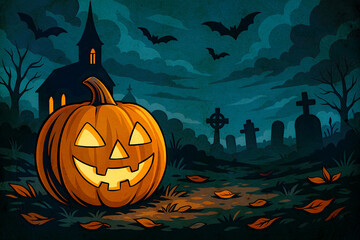halloween background with pumpkin