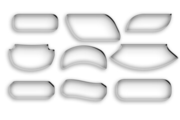 Liquid glass effect and abstract rounded geometric shapes