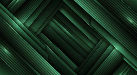 Obraz premium Green abstract background with striped leaf pattern and textured nature-inspired design