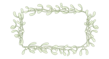 Mistletoe frame border design christmas holiday winter season floral botanical decorative ornament festive art