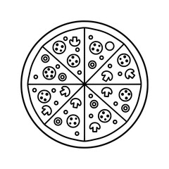 Pizza Line Art Illustration