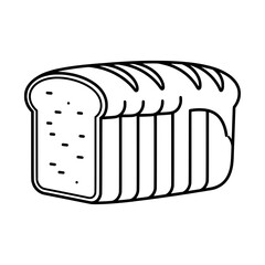 Artistic Bread Loaf Illustration in Line Style