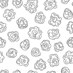 Popcorn pattern illustration in Black and White 