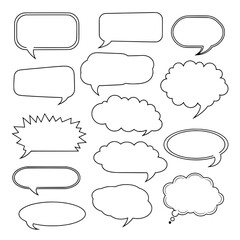 Obraz premium Set of Blank Speech Bubble Outlines 