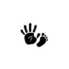 Handprint and Footprint Silhouette Symbolizing New Beginnings