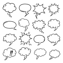 Comic Book Speech Bubbles on white background