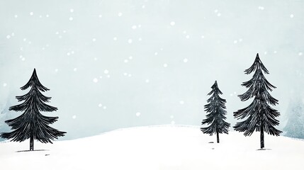 Fototapeta premium Minimalist Winter Wonderland