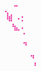 Vanuatu dotted map. Digital style map of the country on white background. Vanuatu shape with circle dots. Colored dots style. Large size circles. Beautiful vector illustration.