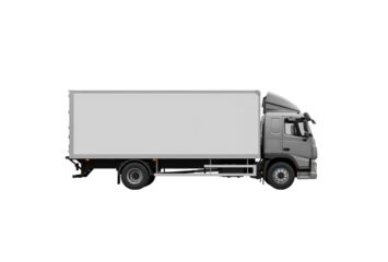 Blank box truck side for fleet leasing or delivery service ads about courier and route planning useful for movers and shipping to showcase logo placement and contact details on vehicle mockup