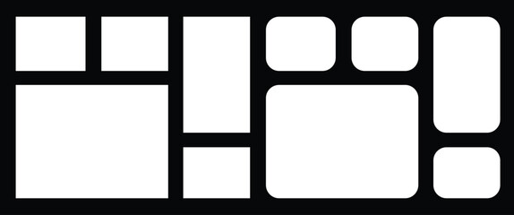 Clean geometric grid layout with rounded rectangles and squares abstract minimalist design