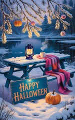 halloween background with pumpkin