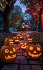 halloween pumpkin in the garden